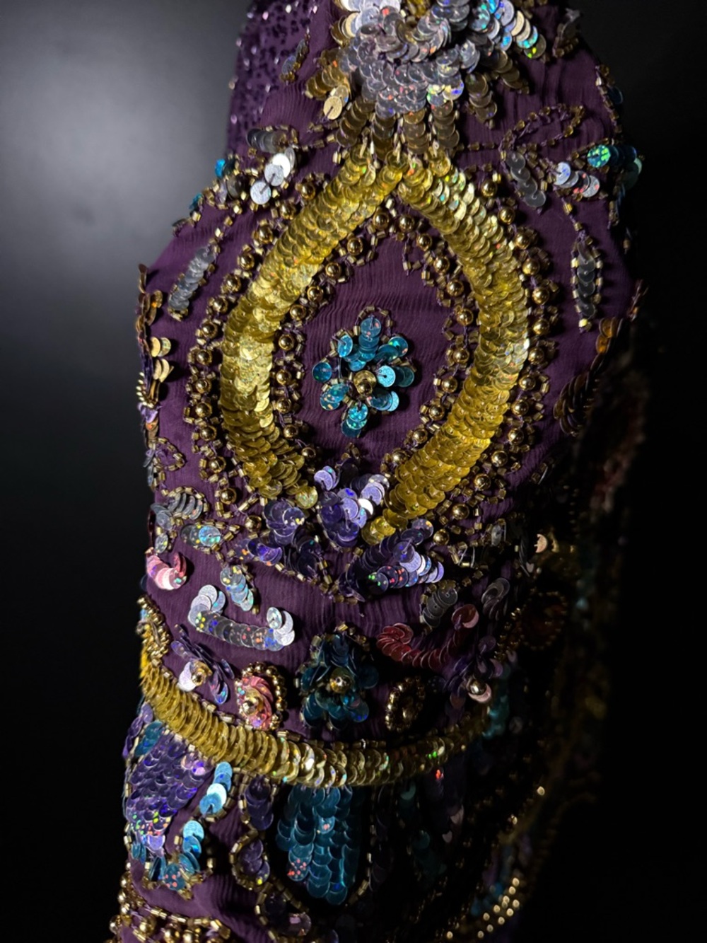 Silk Embellished Caftan Midi Dress Statement - Picture 5 of 12
